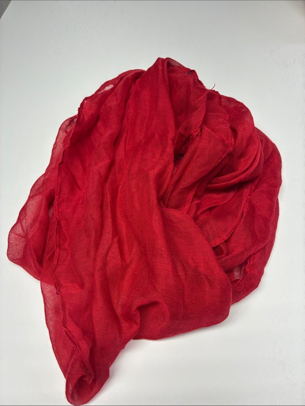 Red Sheer Lightweight Scarf Elegant Flowy Wrap Accessory